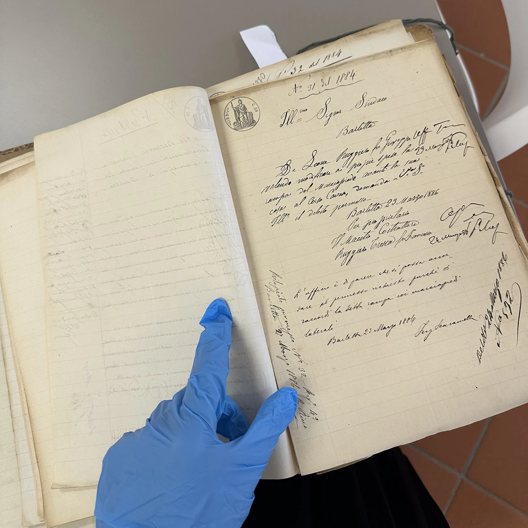 Permesso a costruire del 1884 – Documento storico del Bed and Breakfast a Barletta.